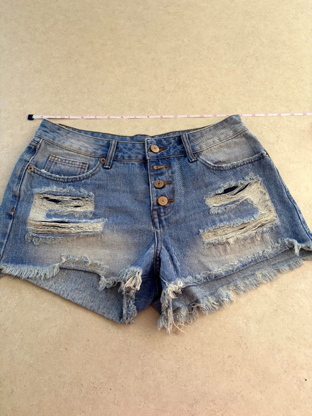 Flamingals Women's Jean shorts cut offs Size Medium Distressed Raw Hem